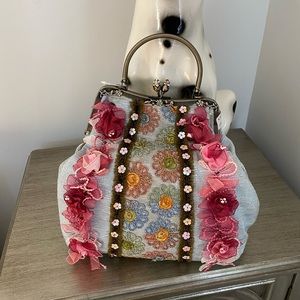 Adorable bead sequined vintage evening Flapper clutch purse